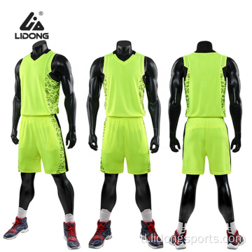 Pasadyang mga kalalakihan basketball unipormeng plain blangko basketball jersey